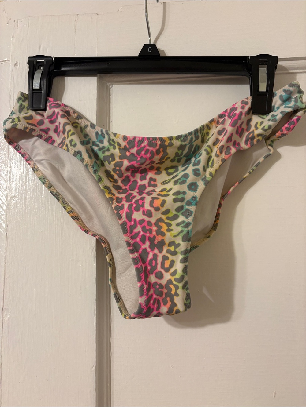 Victorias Secret Multicolor Neon Leopard Print Brazilian Bikini Bottoms